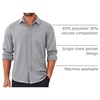 image:imageCOOFANDY Mens Long Sleeve Wrinkle Free Shirts Casual Button Down Stretch Dress Shirt with PocketLight Grey