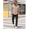 image:imageCOOFANDY Mens Long Sleeve Wrinkle Free Shirts Casual Button Down Stretch Dress Shirt with PocketLight Khaki