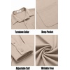 image:imageCOOFANDY Mens Long Sleeve Wrinkle Free Shirts Casual Button Down Stretch Dress Shirt with PocketLight Khaki
