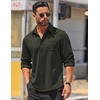 image:imageCOOFANDY Mens Long Sleeve Wrinkle Free Shirts Casual Button Down Stretch Dress Shirt with PocketOlive Green