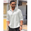 image:imageCOOFANDY Mens Long Sleeve Wrinkle Free Shirts Casual Button Down Stretch Dress Shirt with PocketWhite