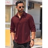 image:imageCOOFANDY Mens Long Sleeve Wrinkle Free Shirts Casual Button Down Stretch Dress Shirt with PocketWine Red