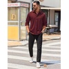 image:imageCOOFANDY Mens Long Sleeve Wrinkle Free Shirts Casual Button Down Stretch Dress Shirt with PocketWine Red