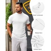 image:imageCOOFANDY Mens Mock Turtleneck Sweater Short Sleeve Slim Fit Turtle Neck Sweaters Casual Basic Tee Ribbed Knit Pullover Tops2 PackwhiteWhite