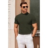 image:imageCOOFANDY Mens Mock Turtleneck Sweater Short Sleeve Slim Fit Turtle Neck Sweaters Casual Basic Tee Ribbed Knit Pullover TopsArmy Green