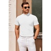 image:imageCOOFANDY Mens Mock Turtleneck Sweater Short Sleeve Slim Fit Turtle Neck Sweaters Casual Basic Tee Ribbed Knit Pullover TopsAwhite