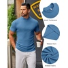 image:imageCOOFANDY Mens Mock Turtleneck Sweater Short Sleeve Slim Fit Turtle Neck Sweaters Casual Basic Tee Ribbed Knit Pullover TopsBlue