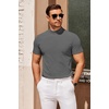 image:imageCOOFANDY Mens Mock Turtleneck Sweater Short Sleeve Slim Fit Turtle Neck Sweaters Casual Basic Tee Ribbed Knit Pullover TopsDark Grey