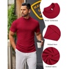 image:imageCOOFANDY Mens Mock Turtleneck Sweater Short Sleeve Slim Fit Turtle Neck Sweaters Casual Basic Tee Ribbed Knit Pullover TopsDark Red