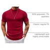 image:imageCOOFANDY Mens Mock Turtleneck Sweater Short Sleeve Slim Fit Turtle Neck Sweaters Casual Basic Tee Ribbed Knit Pullover TopsDark Red