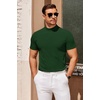 image:imageCOOFANDY Mens Mock Turtleneck Sweater Short Sleeve Slim Fit Turtle Neck Sweaters Casual Basic Tee Ribbed Knit Pullover TopsGreen