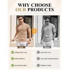 image:imageCOOFANDY Mens Mock Turtleneck Sweater Short Sleeve Slim Fit Turtle Neck Sweaters Casual Basic Tee Ribbed Knit Pullover TopsKhaki