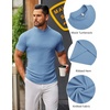 image:imageCOOFANDY Mens Mock Turtleneck Sweater Short Sleeve Slim Fit Turtle Neck Sweaters Casual Basic Tee Ribbed Knit Pullover TopsLight Blue