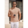 image:imageCOOFANDY Mens Mock Turtleneck Sweater Short Sleeve Slim Fit Turtle Neck Sweaters Casual Basic Tee Ribbed Knit Pullover TopsLight Khaki