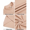 image:imageCOOFANDY Mens Mock Turtleneck Sweater Short Sleeve Slim Fit Turtle Neck Sweaters Casual Basic Tee Ribbed Knit Pullover TopsLight Khaki