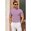 image:imageCOOFANDY Mens Mock Turtleneck Sweater Short Sleeve Slim Fit Turtle Neck Sweaters Casual Basic Tee Ribbed Knit Pullover TopsPurple