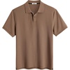 image:imageCOOFANDY Mens Polo Shirts Short Sleeve Cotton Pique Casual Button T Shirts Classic Fit Collared Golf ShirtsBrown