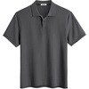 image:imageCOOFANDY Mens Polo Shirts Short Sleeve Cotton Pique Casual Button T Shirts Classic Fit Collared Golf ShirtsDark Gray