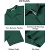image:imageCOOFANDY Mens Polo Shirts Short Sleeve Cotton Pique Casual Button T Shirts Classic Fit Collared Golf ShirtsGreen