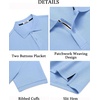 image:imageCOOFANDY Mens Polo Shirts Short Sleeve Cotton Pique Casual Button T Shirts Classic Fit Collared Golf ShirtsLight Blue