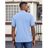 image:imageCOOFANDY Mens Polo Shirts Short Sleeve Cotton Pique Casual Button T Shirts Classic Fit Collared Golf ShirtsLight Blue