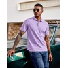 image:imageCOOFANDY Mens Polo Shirts Short Sleeve Cotton Pique Casual Button T Shirts Classic Fit Collared Golf ShirtsLight Purple
