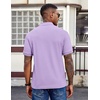 image:imageCOOFANDY Mens Polo Shirts Short Sleeve Cotton Pique Casual Button T Shirts Classic Fit Collared Golf ShirtsLight Purple