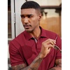 image:imageCOOFANDY Mens Polo Shirts Short Sleeve Cotton Pique Casual Button T Shirts Classic Fit Collared Golf ShirtsRed