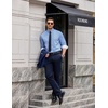 image:imageCOOFANDY Mens Printed Dress Shirts Long Sleeve Business Button Down Shirt Contrast Collar Shirts for Men1light Bluerhombus