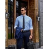 image:imageCOOFANDY Mens Printed Dress Shirts Long Sleeve Business Button Down Shirt Contrast Collar Shirts for Men1light Bluerhombus