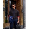 image:imageCOOFANDY Mens Printed Dress Shirts Long Sleeve Business Button Down Shirt Contrast Collar Shirts for MenBlack  Reddouble Rings