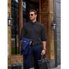 image:imageCOOFANDY Mens Printed Dress Shirts Long Sleeve Business Button Down Shirt Contrast Collar Shirts for MenBlackleaves