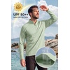 image:imageCOOFANDY Mens Quarter Zip Pullover Athletic Shirts Long Sleeve Lightweight 14 Zip Mock Neck Running Golf Gym ShirtLight Green