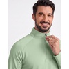image:imageCOOFANDY Mens Quarter Zip Pullover Athletic Shirts Long Sleeve Lightweight 14 Zip Mock Neck Running Golf Gym ShirtLight Green
