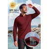 image:imageCOOFANDY Mens Quarter Zip Pullover Athletic Shirts Long Sleeve Lightweight 14 Zip Mock Neck Running Golf Gym ShirtWine Red