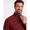 image:imageCOOFANDY Mens Quarter Zip Pullover Athletic Shirts Long Sleeve Lightweight 14 Zip Mock Neck Running Golf Gym ShirtWine Red