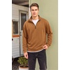 image:imageCOOFANDY Mens Quarter Zip Pullover FleeceLined Mock Neck Sweatshirt Casual  Adjustable 14 Zip Mock Neck Long Sleeve Solid Color Breathable Warm Layering Friendly Ideal For Golf Daily WearCopper