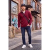 image:imageCOOFANDY Mens Quarter Zip Pullover FleeceLined Mock Neck Sweatshirt Casual  Adjustable 14 Zip Mock Neck Long Sleeve Solid Color Breathable Warm Layering Friendly Ideal For Golf Daily WearWine Red