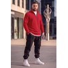 image:imageCOOFANDY Mens Quarter Zip Pullover FleeceLined Mock Neck Sweatshirt Casual  Adjustable 14 Zip Mock Neck Long Sleeve Solid Color Breathable Warm Layering Friendly Ideal For Golf Daily WearRed