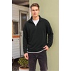 image:imageCOOFANDY Mens Quarter Zip Pullover FleeceLined Mock Neck Sweatshirt Casual  Adjustable 14 Zip Mock Neck Long Sleeve Solid Color Breathable Warm Layering Friendly Ideal For Golf Daily WearAll Black
