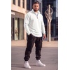 image:imageCOOFANDY Mens Quarter Zip Pullover FleeceLined Mock Neck Sweatshirt Casual  Adjustable 14 Zip Mock Neck Long Sleeve Solid Color Breathable Warm Layering Friendly Ideal For Golf Daily WearWhite
