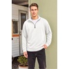 image:imageCOOFANDY Mens Quarter Zip Pullover FleeceLined Mock Neck Sweatshirt Casual  Adjustable 14 Zip Mock Neck Long Sleeve Solid Color Breathable Warm Layering Friendly Ideal For Golf Daily WearWhite