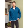 image:imageCOOFANDY Mens Quarter Zip Pullover FleeceLined Mock Neck Sweatshirt Casual  Adjustable 14 Zip Mock Neck Long Sleeve Solid Color Breathable Warm Layering Friendly Ideal For Golf Daily WearRoyal Blue