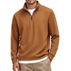 image:imageCOOFANDY Mens Quarter Zip Pullover FleeceLined Mock Neck Sweatshirt Casual  Adjustable 14 Zip Mock Neck Long Sleeve Solid Color Breathable Warm Layering Friendly Ideal For Golf Daily WearCopper