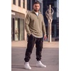 image:imageCOOFANDY Mens Quarter Zip Pullover FleeceLined Mock Neck Sweatshirt Casual  Adjustable 14 Zip Mock Neck Long Sleeve Solid Color Breathable Warm Layering Friendly Ideal For Golf Daily WearKhaki