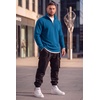 image:imageCOOFANDY Mens Quarter Zip Pullover FleeceLined Mock Neck Sweatshirt Casual  Adjustable 14 Zip Mock Neck Long Sleeve Solid Color Breathable Warm Layering Friendly Ideal For Golf Daily WearRoyal Blue