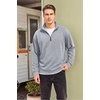 image:imageCOOFANDY Mens Quarter Zip Pullover FleeceLined Mock Neck Sweatshirt Casual  Adjustable 14 Zip Mock Neck Long Sleeve Solid Color Breathable Warm Layering Friendly Ideal For Golf Daily WearLight Grey