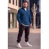 image:imageCOOFANDY Mens Quarter Zip Pullover FleeceLined Mock Neck Sweatshirt Casual  Adjustable 14 Zip Mock Neck Long Sleeve Solid Color Breathable Warm Layering Friendly Ideal For Golf Daily WearNavy Blue