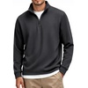 image:imageCOOFANDY Mens Quarter Zip Pullover FleeceLined Mock Neck Sweatshirt Casual  Adjustable 14 Zip Mock Neck Long Sleeve Solid Color Breathable Warm Layering Friendly Ideal For Golf Daily WearDrak Grey