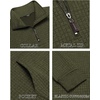 image:imageCOOFANDY Mens Quarter Zip Sweatshirt Long Sleeve Casual Waffle Pullover Hoodies with PocketArmy Green